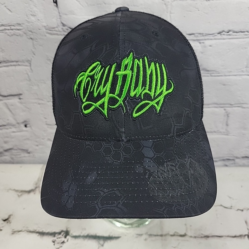 Cry Baby Black Snapback Trucker Hat Adjustable Ball Cap Neon Green Embroidery